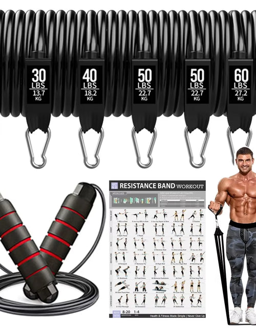 Load image into Gallery viewer, 200Lbs Resistance Bands Set Exercise Workout Loop Bands Gym Training Fitness Sports Gym Equipment for Home Bodybuilding Weight
