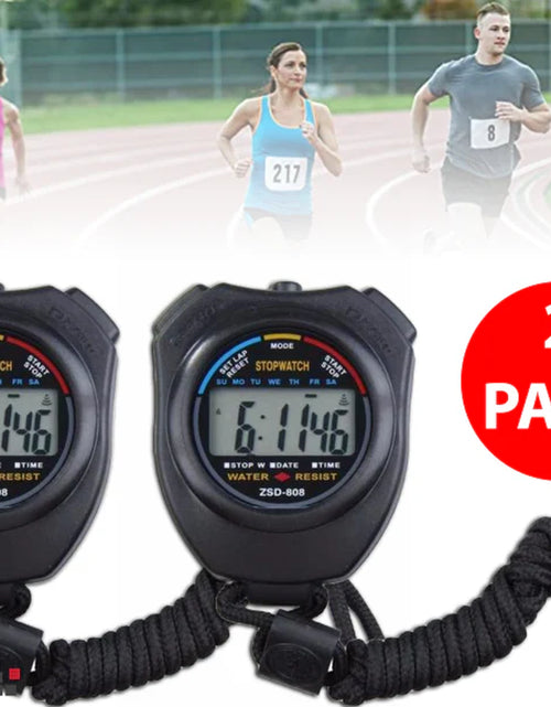 Load image into Gallery viewer, 2PCS SET Digital Stopwatch Sports Counter Chronograph Date Timer Odometer Watch
