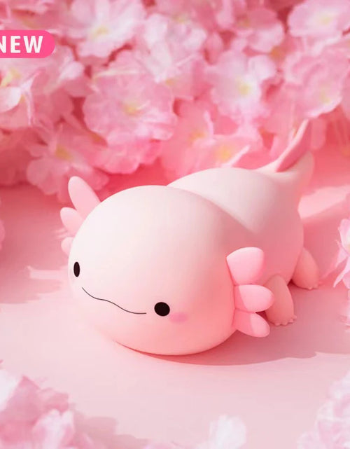 Load image into Gallery viewer, Cute Axolotl Night Light Silicone Nursery Sleeping Lamp Touch Control Nightlights USB Rechargeable Table Lamp for Baby Child
