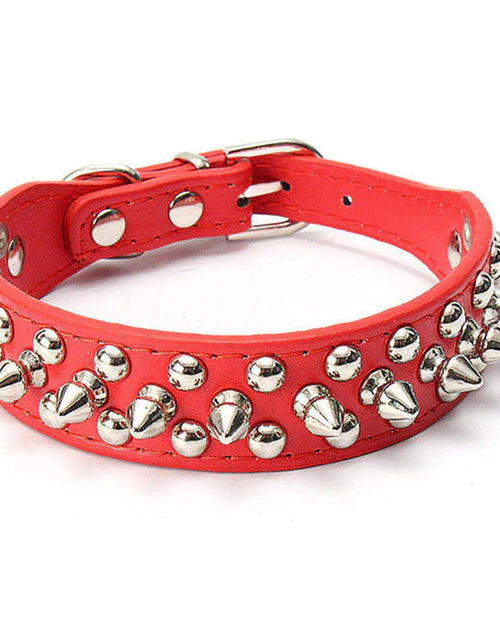 Load image into Gallery viewer, Spiked Studded Leather Dog Collar Rivets Pet Small Large Cat Pit Bull Adjustable
