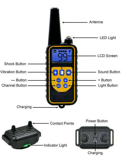 Load image into Gallery viewer, 2600 FT Remote Dog Shock Training 2 Collar Set Rechargeable Waterproof LCD Pet
