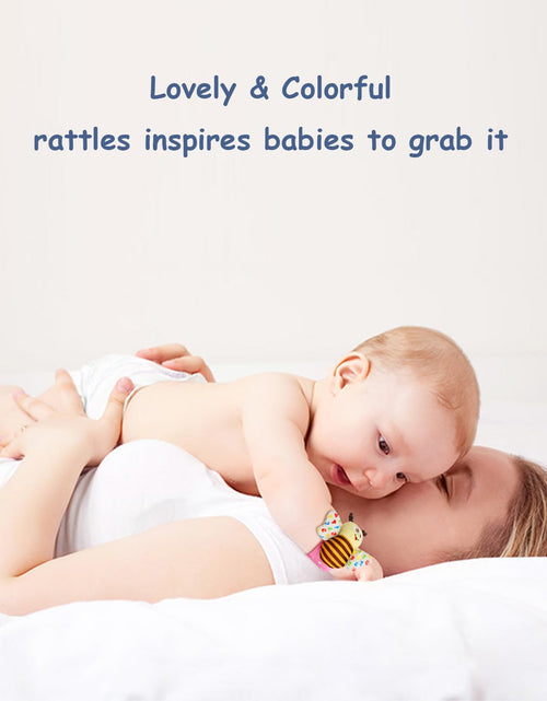 Load image into Gallery viewer, Baby Rattles Toys for 0-12 Month, Infant Girl Boy Toys for Babies 3-6 Months, Newborn Hand &amp; Foot Toys for 0 to 9 Months, Baby Shower Gifts Set with Wrist Rattle Socks
