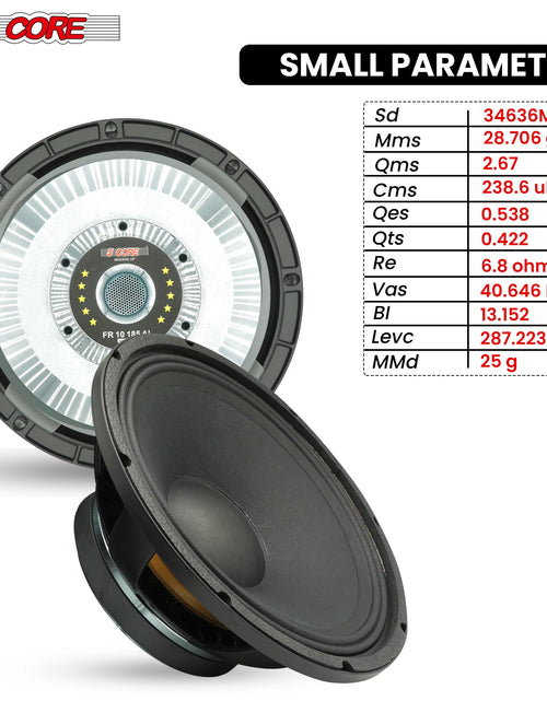 Load image into Gallery viewer, 5 CORE 10 Inch Subwoofer Speaker 600W Max 4 Ohm Full Range Replacement DJ Bass Loudspeaker
