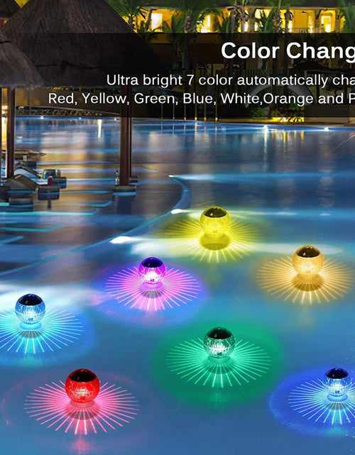Load image into Gallery viewer, Outdoor Solar LED Floating Light Garden Pond Pool Lamp Rotating RGB Color Change
