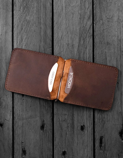 Load image into Gallery viewer, Hodica Larga - Genuine Leather Natural Money Clip Wallet
