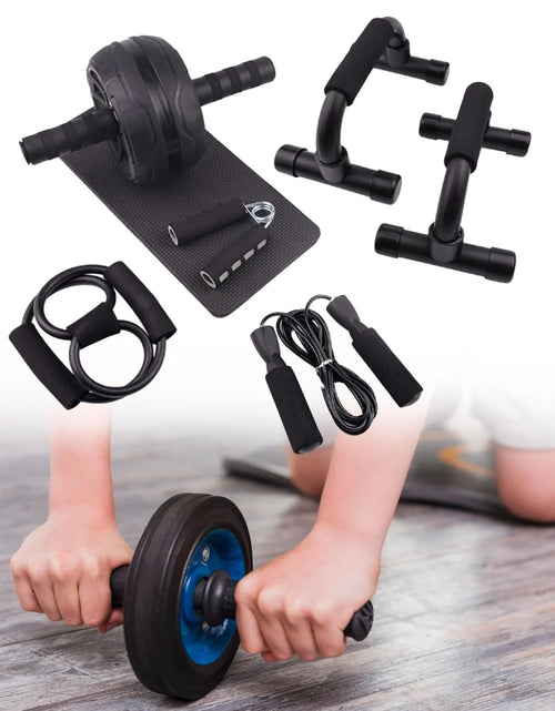 Load image into Gallery viewer, Abs Roller Wheel Indoor Fitness Equipment Set Home Gym Workout Chest Expander Green
