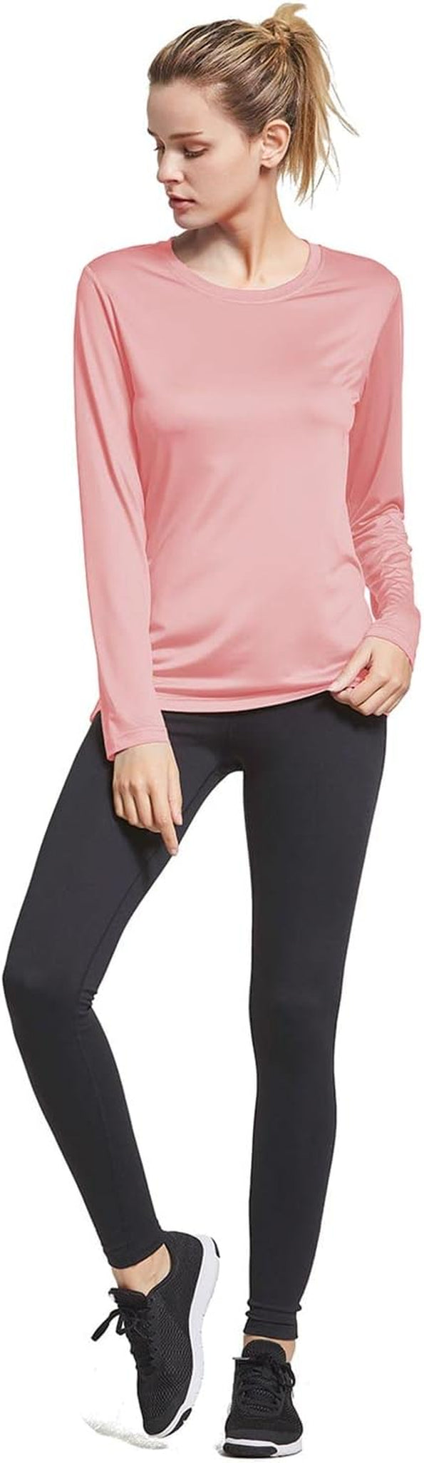 Women'S Long Sleeve Running Shirts Quick Dry Athletic Workout Tops