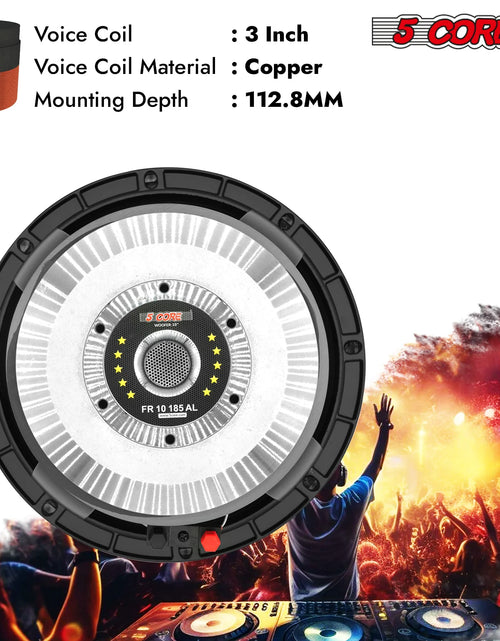 Load image into Gallery viewer, 5 CORE 10 Inch Subwoofer Speaker 600W Max 8 Ohm Full Range Replacement DJ Bass Loudspeaker
