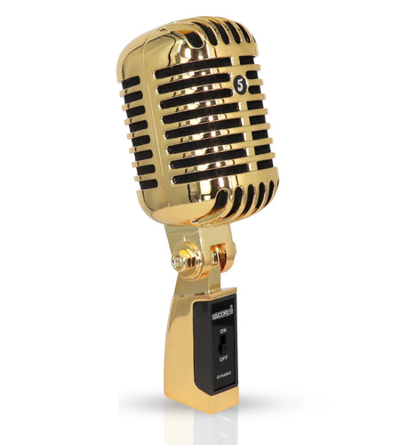 5Core Vintage Microphone Classic Dynamic Professional XLR Studio Retro Style Mic Gold
