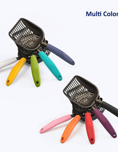 Load image into Gallery viewer, Cat Litter Scoop, Non Stick Plated Aluminum Alloy Sifter, Kitty Metal Scooper, Deep Shovel, Long Handle, Poop Sifting, Kitten Pooper Lifter, Coated Black Body with Black Handle
