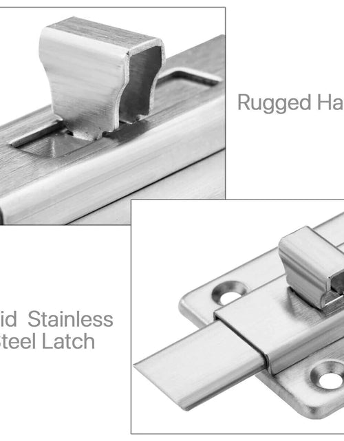 Load image into Gallery viewer, 2Pcs Stainless Steel Latch Sliding Silver Doors Lock Keyless Door Bolt for Doors
