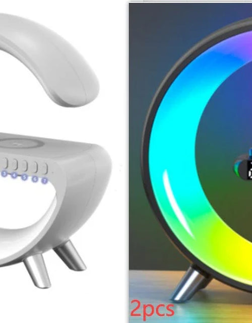 Load image into Gallery viewer, New Intelligent G Shaped LED Lamp Bluetooth Speake Wireless Charger Atmosphere Lamp App Control for Bedroom Home Decor
