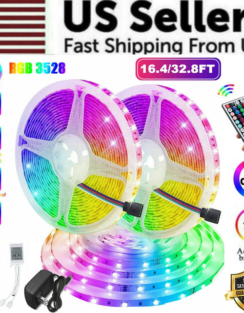 Load image into Gallery viewer, 32FT LED SMD Strip Light Flexible 3528 RGB Remote Fairy Lights Room TV Party Bar

