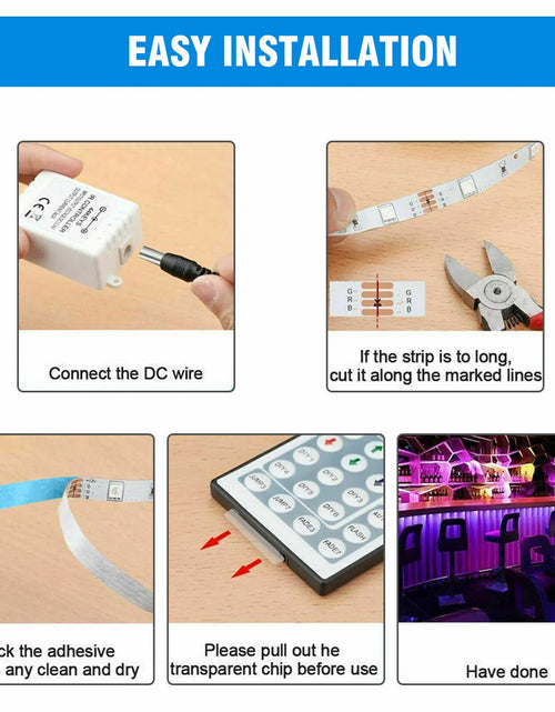 Load image into Gallery viewer, 32FT LED SMD Strip Light Flexible 3528 RGB Remote Fairy Lights Room TV Party Bar
