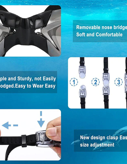 Load image into Gallery viewer, Clear Comfortable Swimming Goggles UV- Anti-Fog Swim Glasses Mirror Adult &amp; Kids
