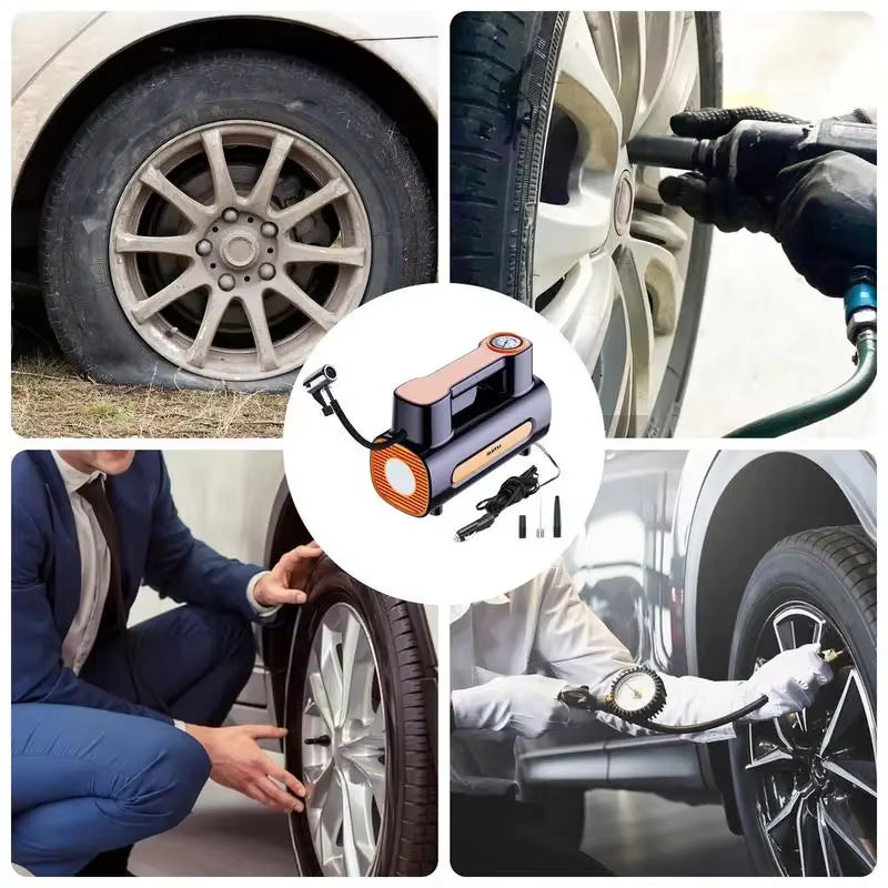 Portable Electric Inflator Car Compressor Air Pump with LED Light Portable Compressor for Car Tire Inflator Car Tire Inflator