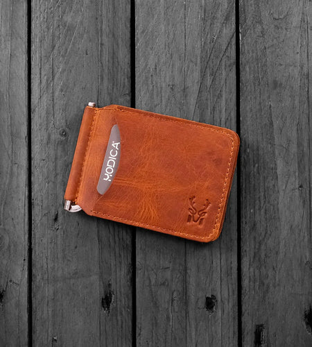 Hodica Larga - Genuine Leather Natural Money Clip Wallet