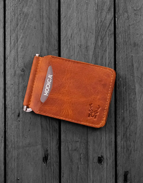 Load image into Gallery viewer, Hodica Larga - Genuine Leather Natural Money Clip Wallet
