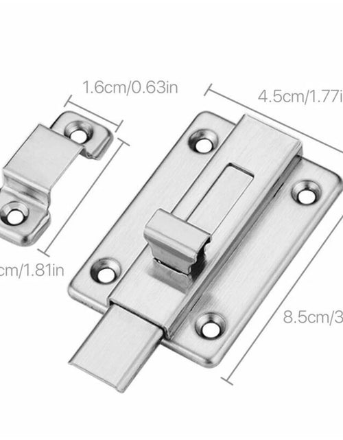 Load image into Gallery viewer, 2Pcs Stainless Steel Latch Sliding Silver Doors Lock Keyless Door Bolt for Doors
