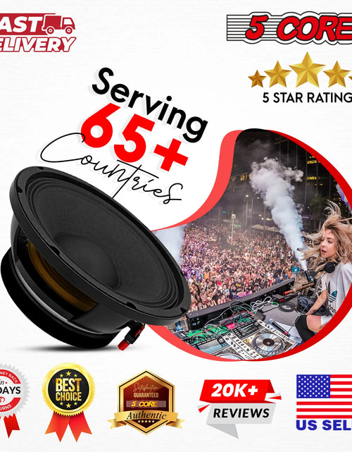 Load image into Gallery viewer, 5 CORE 10 Inch Subwoofer Speaker 600W Max 8 Ohm Full Range Replacement DJ Bass Loudspeaker
