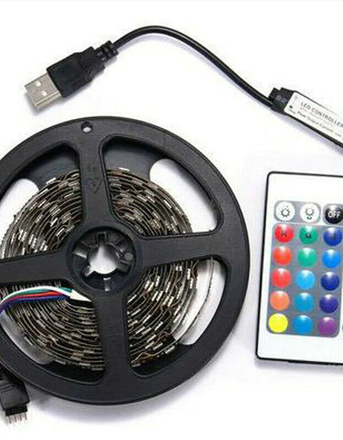 Load image into Gallery viewer, 5V USB LED Strip Lights TV Back Light 5050 RGB Colour Changing with 24Key Remote
