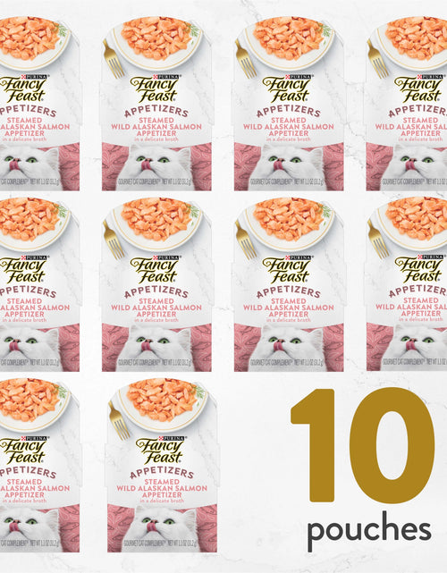 Load image into Gallery viewer, Purina  Appetizers Wet Cat Food, Steamed Alaskan Salmon, 1.1 Oz Trays (10 Pack)
