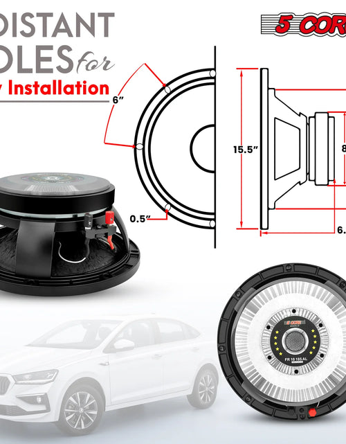 Load image into Gallery viewer, 5 CORE 10 Inch Subwoofer Speaker 600W Max 4 Ohm Full Range Replacement DJ Bass Loudspeaker
