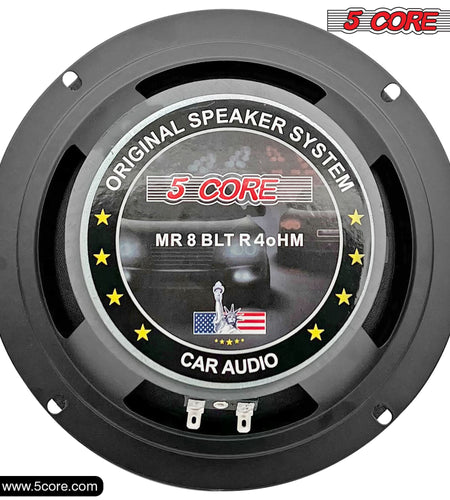 5Core 8 Inch Midrange Door Speaker 500W PMPO Subwoofer W Aluminum Bullet 4Ω Sub Woofer