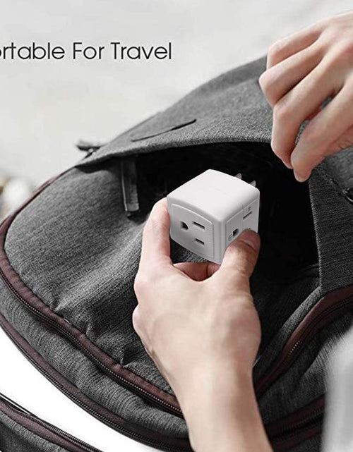 Load image into Gallery viewer, Adapter Outlet Extender, 2-Prong to 3-Prong Mini Wall Plug, Multi Outlet Splitter with 3 Outlets
