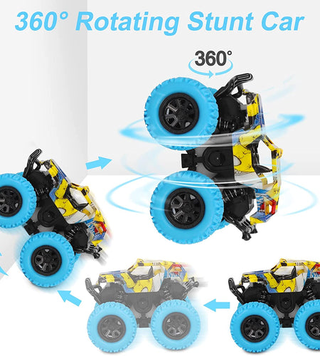Car Toys for Boys 3-5 Years Old - Monster Toys Truck 2 Pack 360° Rotating Stunt Cars - Toddler Car Toys for Boys Girls Gifts