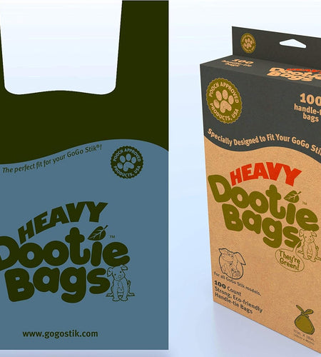 HEAVY Dootie Bags® VERY LARGE Dog and Cat Waste Poop Bags. 100 Count Strong Multi-Use, Leakproof with EZ Tie Handles and Gussets. Made with Corn Starch. Fits  and Swivel Bin Pooper Scoopers.