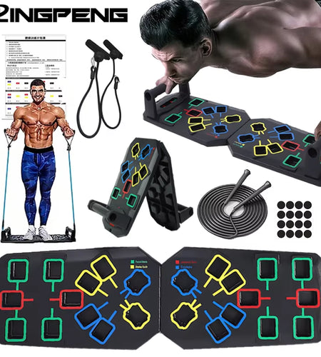 Multifunctional Folding Push up Board Set Bracket Abdominal Muscle Training Equipment Portable Push up Board Exercise Training