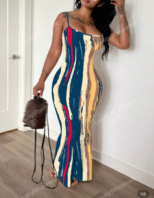 Load image into Gallery viewer, Woman&#39;s Summer Spaghetti Strip V Neck Dress
