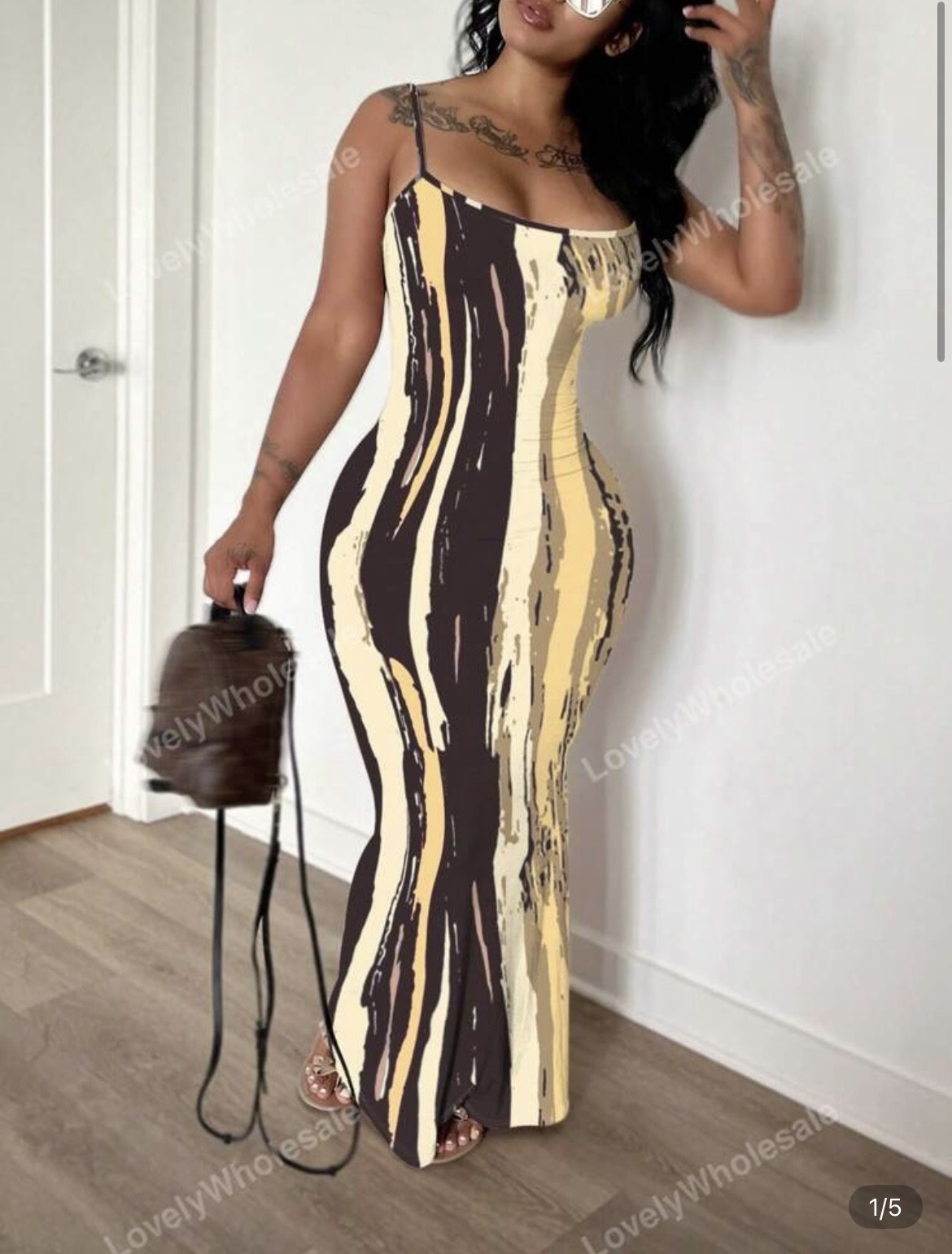 Woman's Summer Spaghetti Strip V Neck Dress