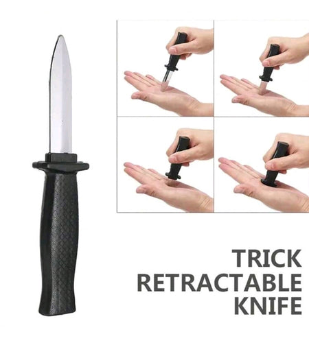1Pc Magic Props Toys, Tricky Toys, Clown Magic Plastic Telescopic Knife, Clown Prank Prop Knife, Horror Trick Fake Funny Mother's Day Graduation