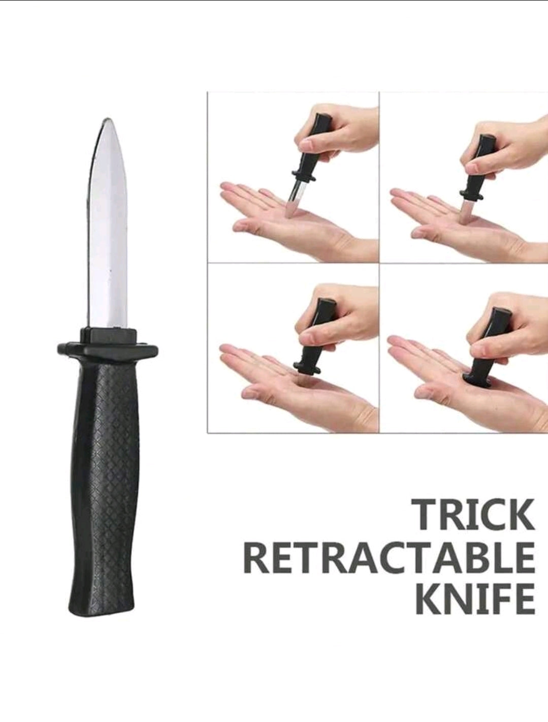 1Pc Magic Props Toys, Tricky Toys, Clown Magic Plastic Telescopic Knife, Clown Prank Prop Knife, Horror Trick Fake Funny Mother's Day Graduation