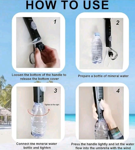 FAN UMBRELLA W/Water Mist Adjustable Speed Frame