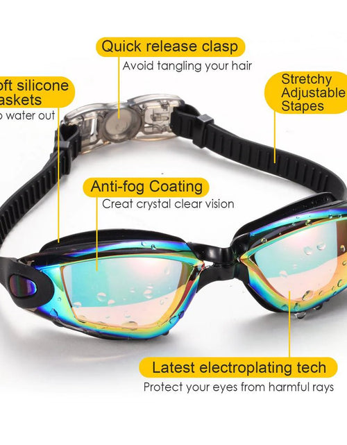 Load image into Gallery viewer, Clear Comfortable Swimming Goggles UV- Anti-Fog Swim Glasses Mirror Adult &amp; Kids
