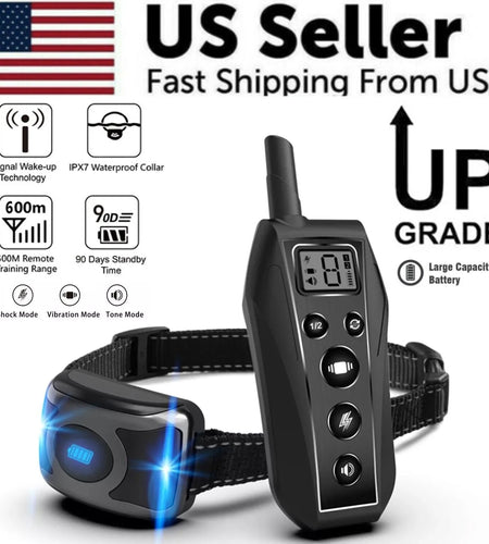 650 YD Remote Dog Training Shock Collar Waterproof for Small Medium Large Dogs