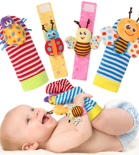 Baby Rattles Toys for 0-12 Month, Infant Girl Boy Toys for Babies 3-6 Months, Newborn Hand & Foot Toys for 0 to 9 Months, Baby Shower Gifts Set with Wrist Rattle Socks