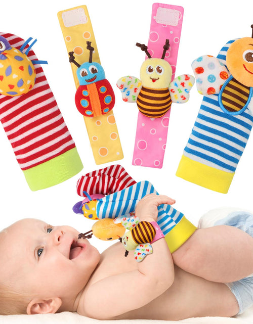 Load image into Gallery viewer, Baby Rattles Toys for 0-12 Month, Infant Girl Boy Toys for Babies 3-6 Months, Newborn Hand &amp; Foot Toys for 0 to 9 Months, Baby Shower Gifts Set with Wrist Rattle Socks
