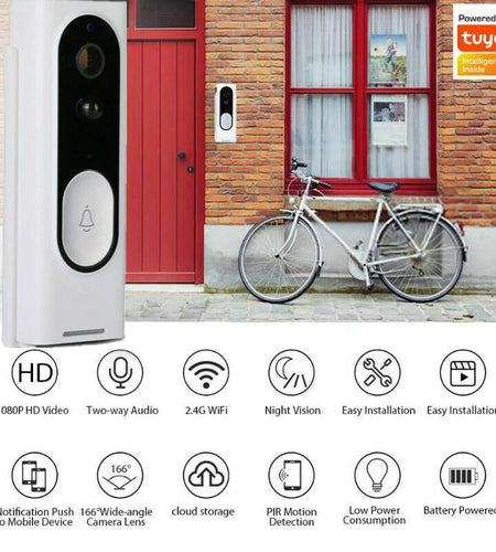Wifi Ring Doorbell 1080P HD Security Camera Wireless Door Bell Camera with Chime