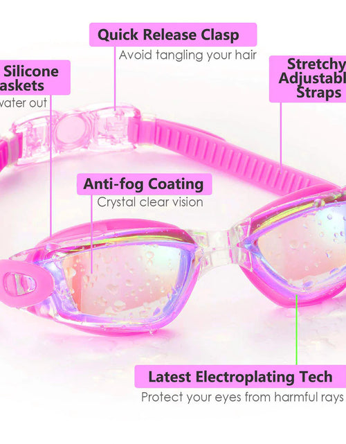 Load image into Gallery viewer, Clear Comfortable Swimming Goggles UV- Anti-Fog Swim Glasses Mirror Adult &amp; Kids
