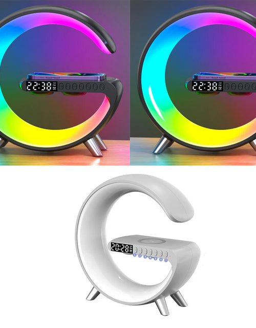 Load image into Gallery viewer, New Intelligent G Shaped LED Lamp Bluetooth Speake Wireless Charger Atmosphere Lamp App Control for Bedroom Home Decor
