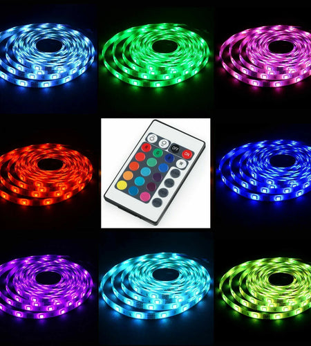 5V USB LED Strip Lights TV Back Light 5050 RGB Colour Changing with 24Key Remote