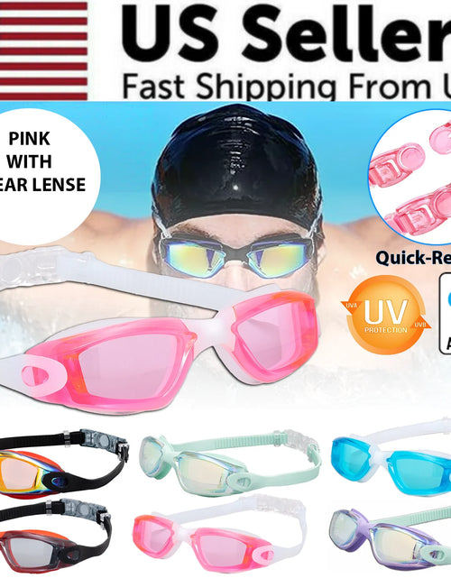 Load image into Gallery viewer, Clear Comfortable Swimming Goggles UV- Anti-Fog Swim Glasses Mirror Adult &amp; Kids
