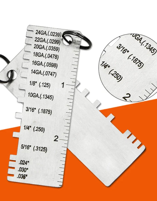 Load image into Gallery viewer, 2PCS Thickness Gage Sheet Metal Gauge Measuring Tool Wire Gauge Stainless Steel
