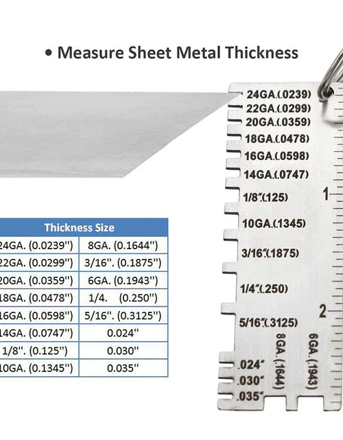 Load image into Gallery viewer, 2PCS Thickness Gage Sheet Metal Gauge Measuring Tool Wire Gauge Stainless Steel
