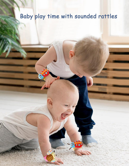 Load image into Gallery viewer, Baby Rattles Toys for 0-12 Month, Infant Girl Boy Toys for Babies 3-6 Months, Newborn Hand &amp; Foot Toys for 0 to 9 Months, Baby Shower Gifts Set with Wrist Rattle Socks
