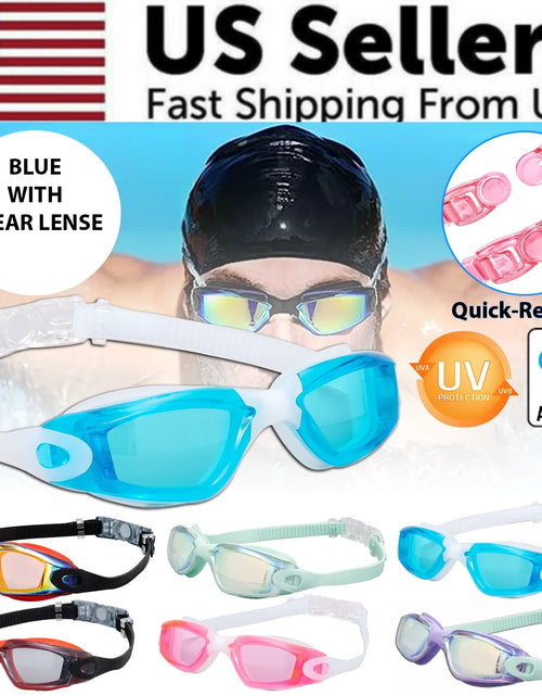 Load image into Gallery viewer, Clear Comfortable Swimming Goggles UV- Anti-Fog Swim Glasses Mirror Adult &amp; Kids
